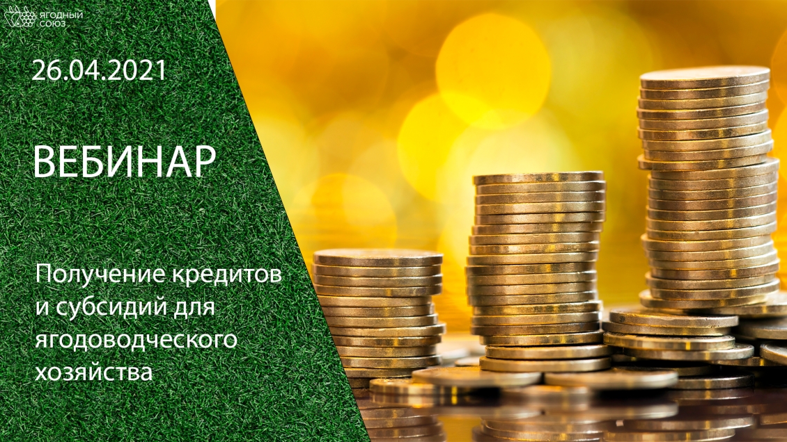 Вебинар «Получение кредитов и субсидий для ягодоводческого хозяйства» **26 **апреля** 2021**